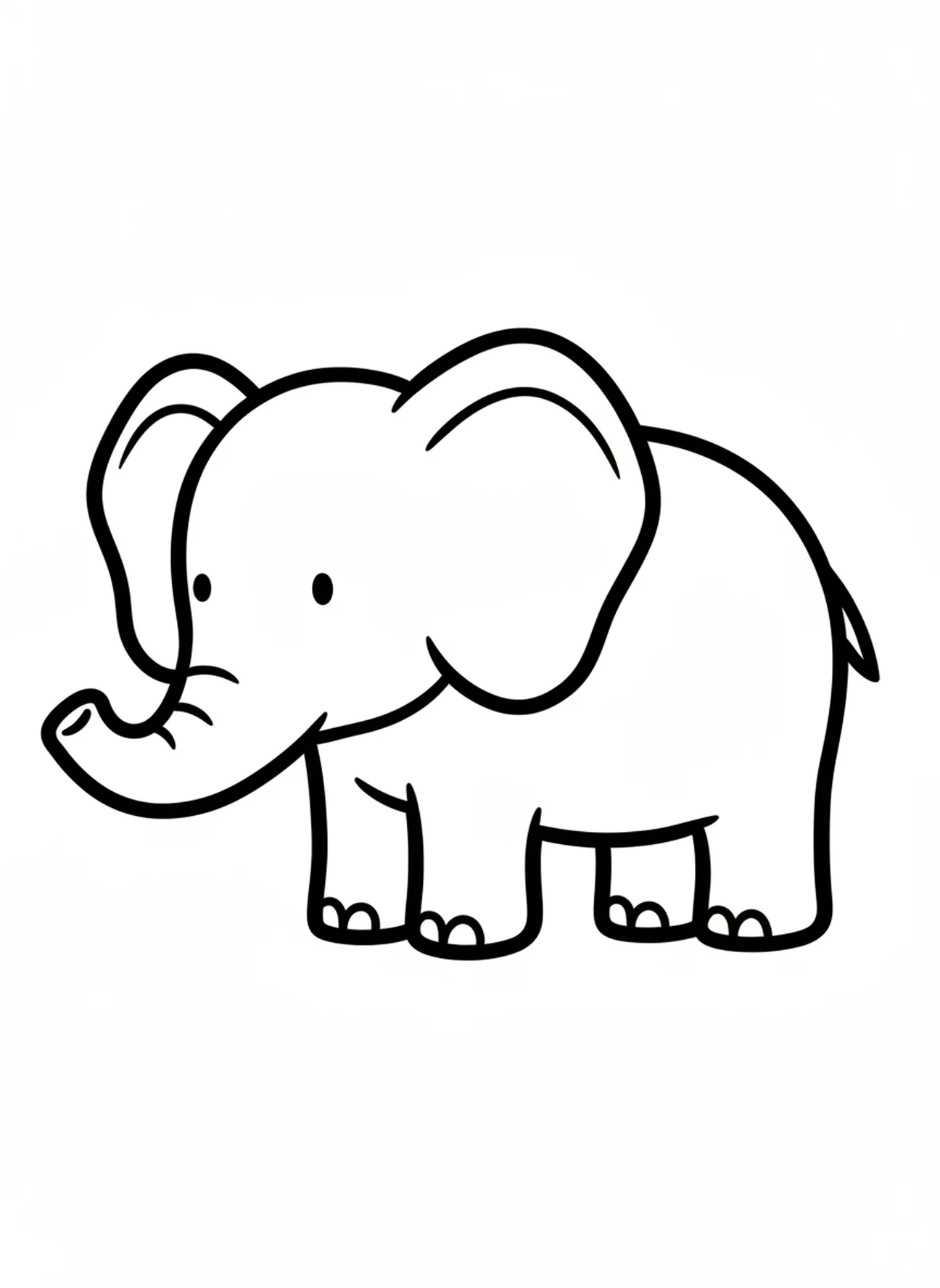 Riesen-Elefantenform, Tage der Schöpfung - Ausmalbild für Kleinkinder im Alter von 2-3 Jahren