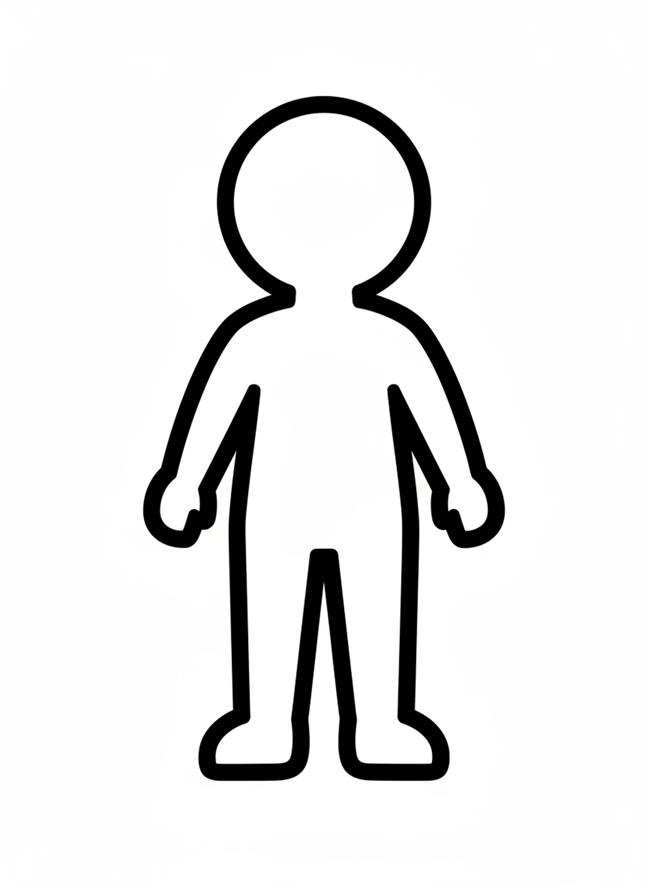 Große menschliche Figur, Farbseite zu den Tagen der Schöpfung für Kleinkinder im Alter von 2-3 Jahren