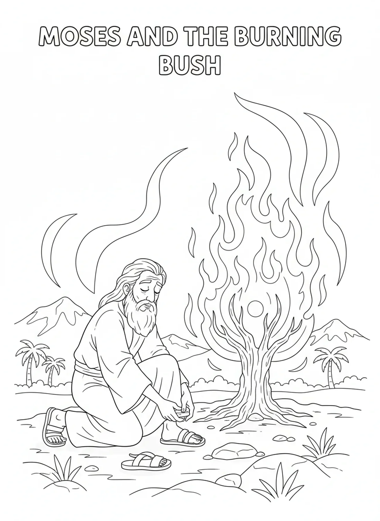 Haman avec un rouleau, page à colorier Esther pour enfants de 5 à 10 ans