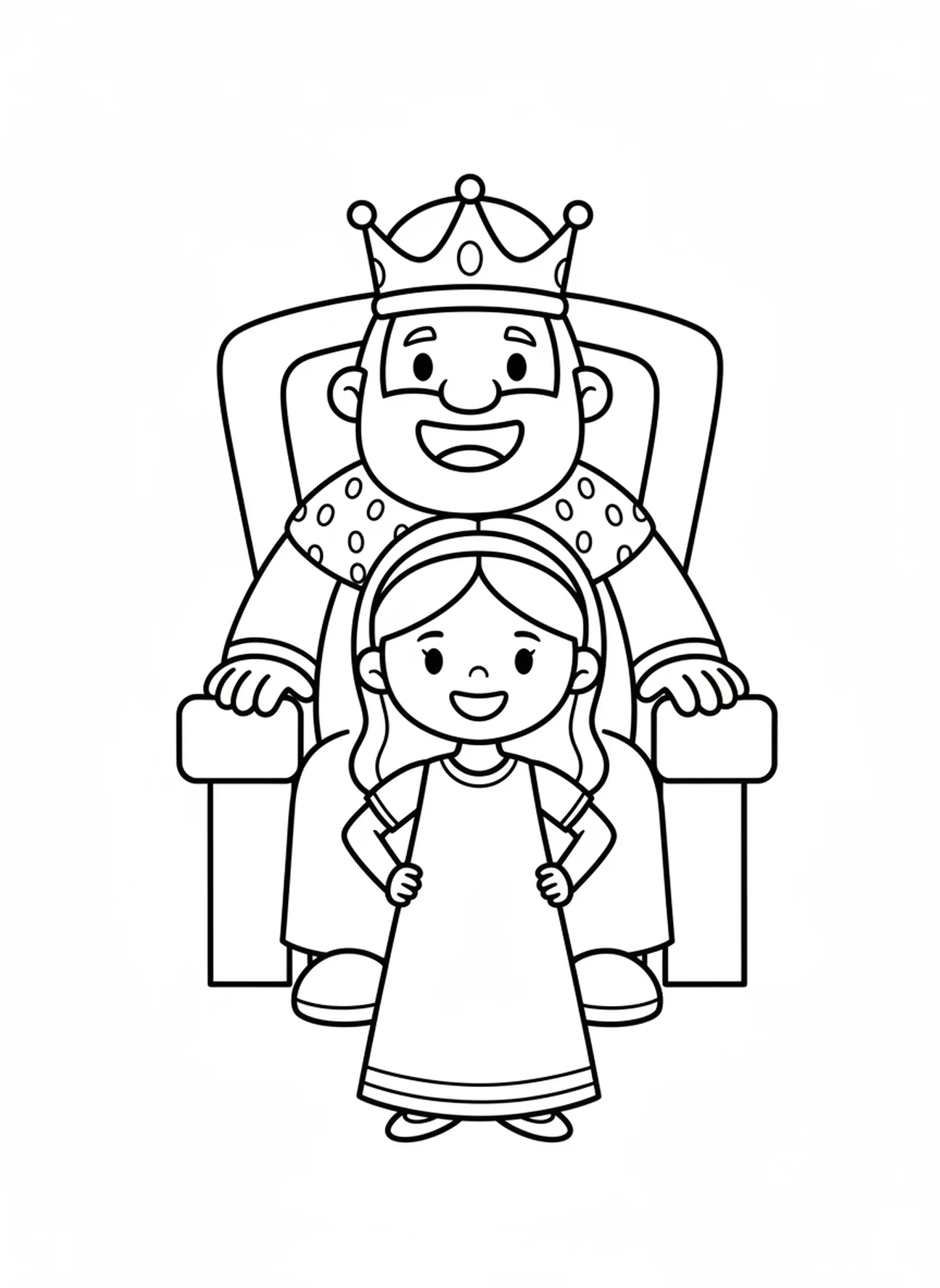 Lächelnde Esther, Ausmalbild von Esther für Vorschulkinder im Alter von 3-5 Jahren