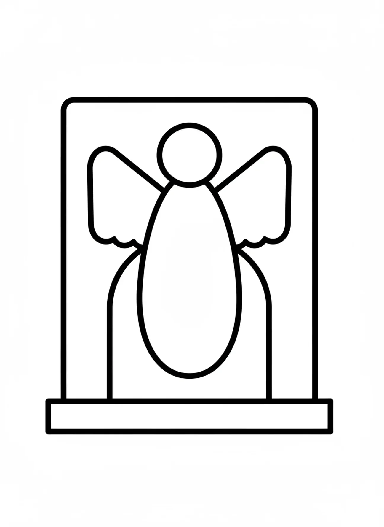 Desenho simples de um anjo, página para colorir da Fornalha Ardente para crianças de 2 a 3 anos