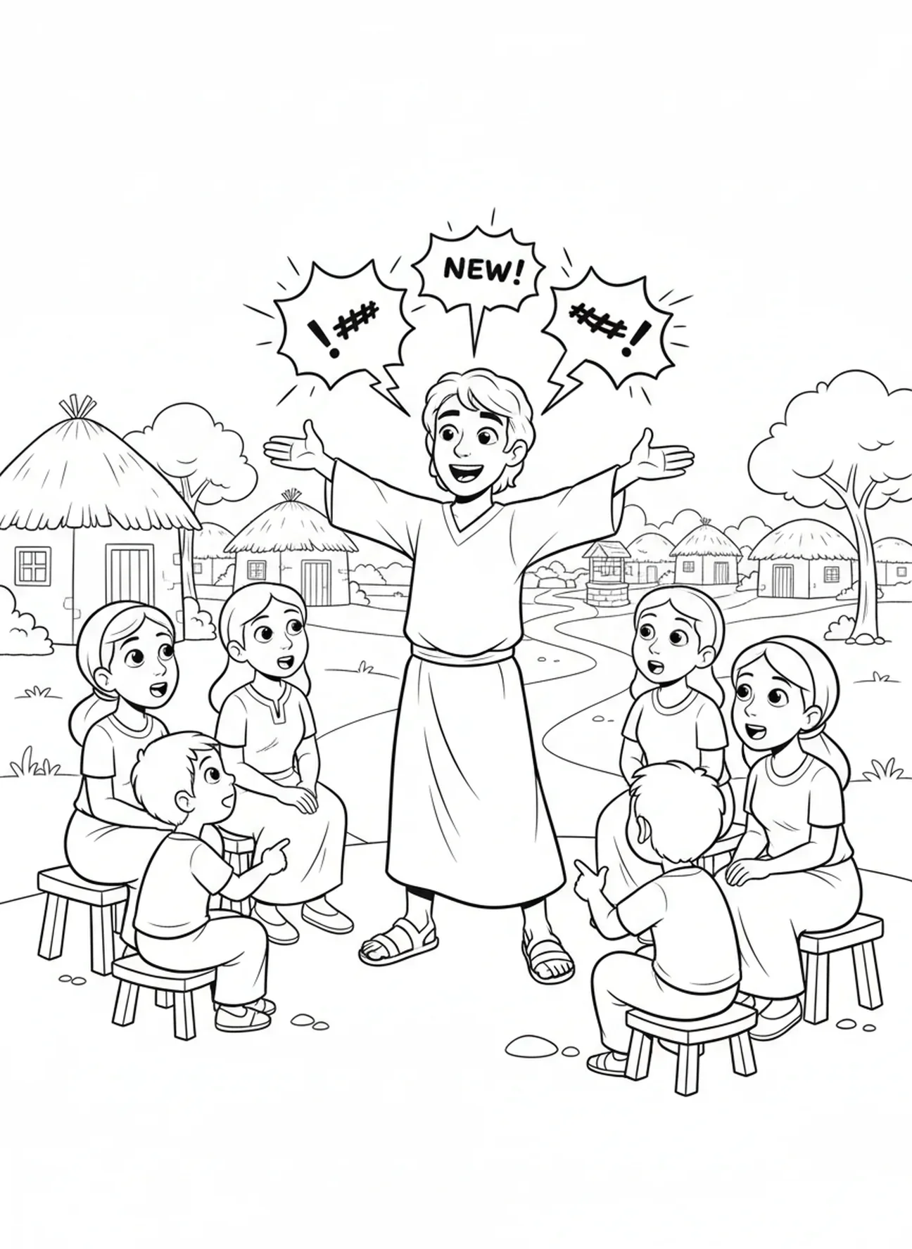 Gideon vertelt zijn volk, Gideons Vlies Op De Grond kleurplaat voor kinderen van 5-10 jaar.