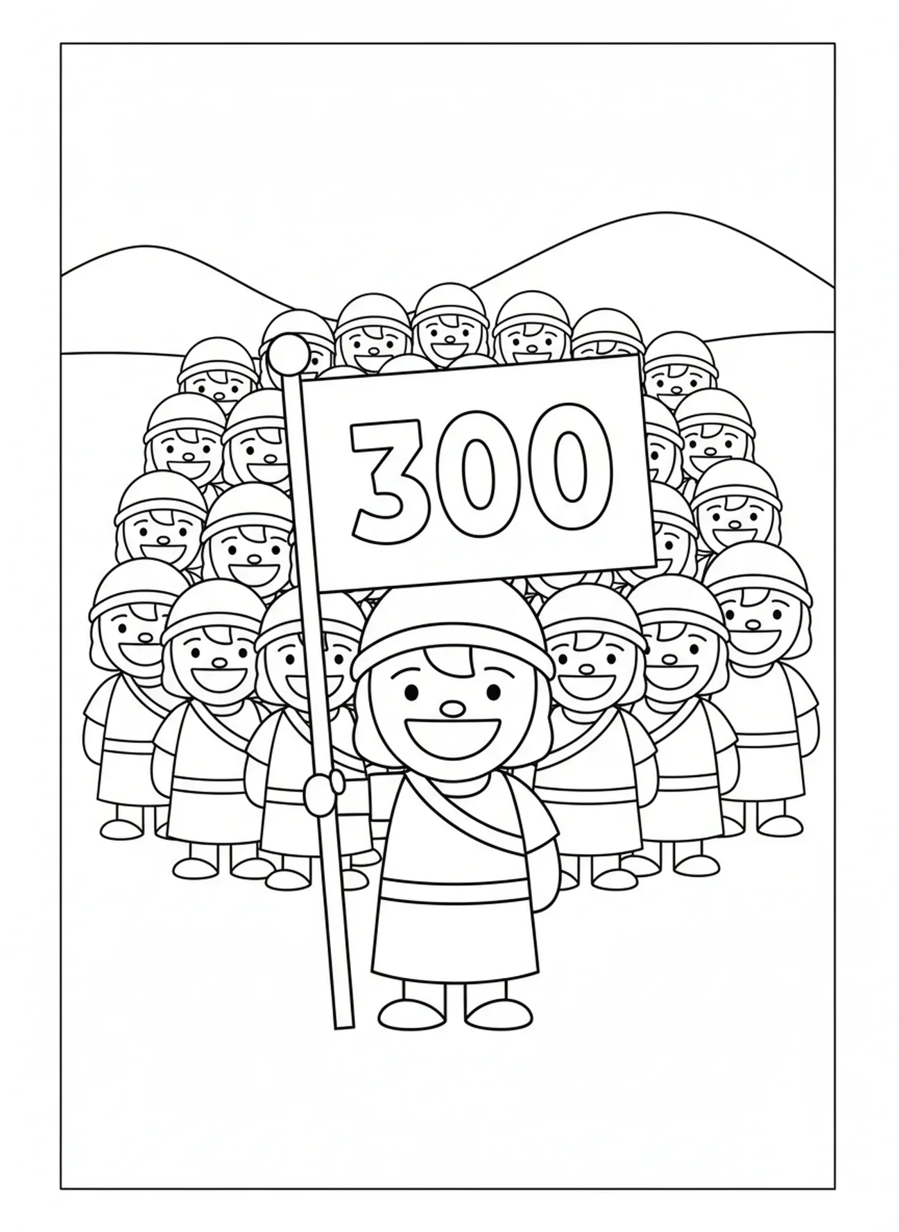 Les soldats de Gédéon, page à colorier de Gédéon pour les enfants d'âge préscolaire de 3 à 5 ans