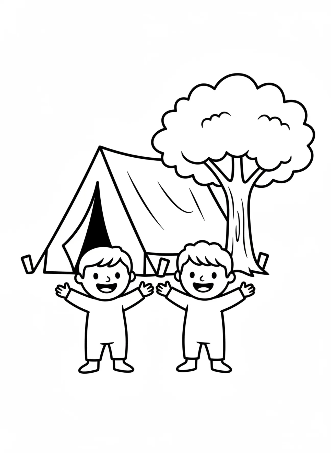 Página para colorear de los dos hermanos, Jacob y Esaú, para niños en edad preescolar de 3 a 5 años
