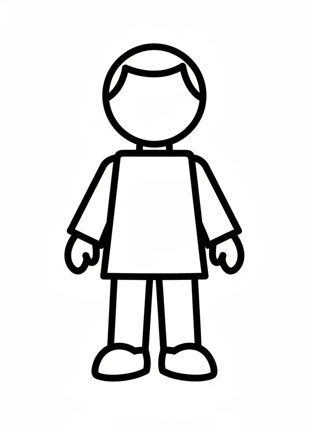 Contour simple de Jonas, page à colorier Jonas et la baleine pour les tout-petits de 2 à 3 ans