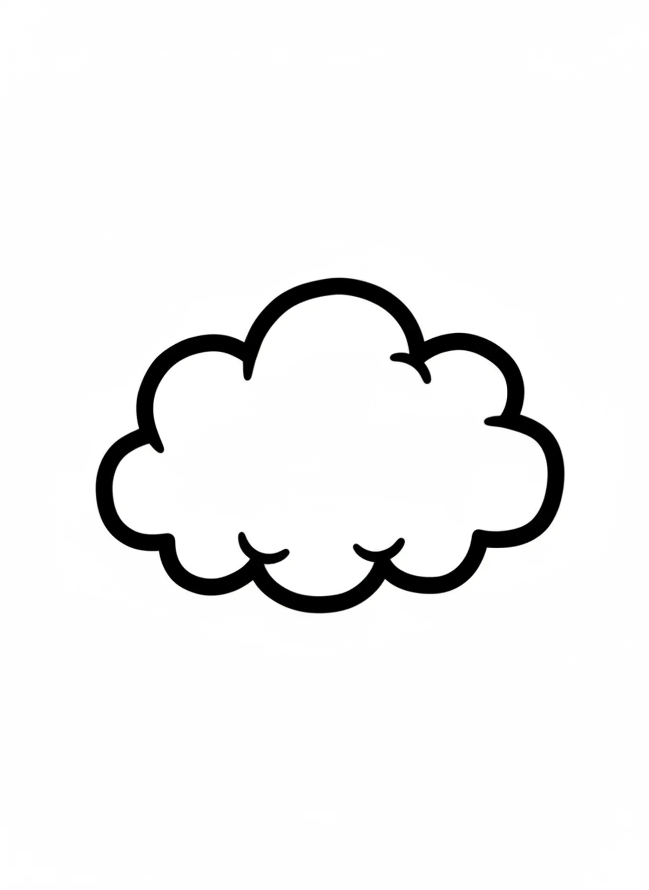 Einfache Wolkenform, Jona und der Fisch Malvorlage für Kleinkinder im Alter von 2-3 Jahren
