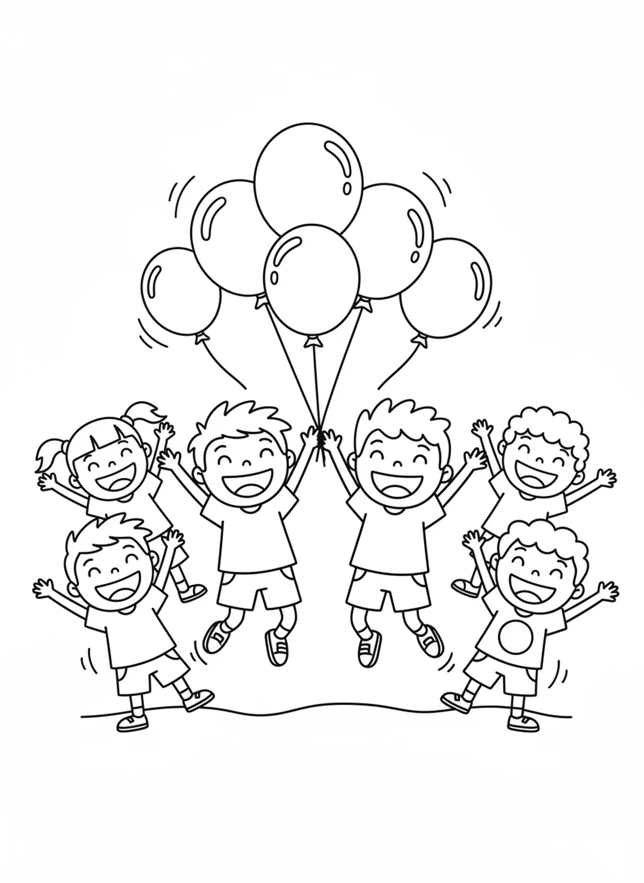 Josué y Caleb celebrando con amigos, página para colorear de Josué y Caleb para niños de 3 a 5 años