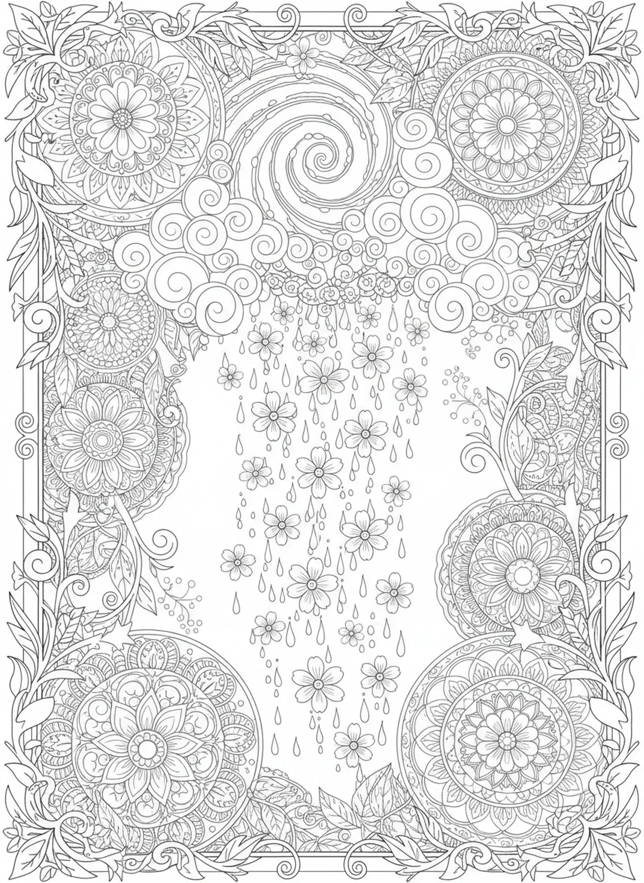 Maná celestial, página de colorir Maná do Céu para adultos no estilo de journaling bíblico.