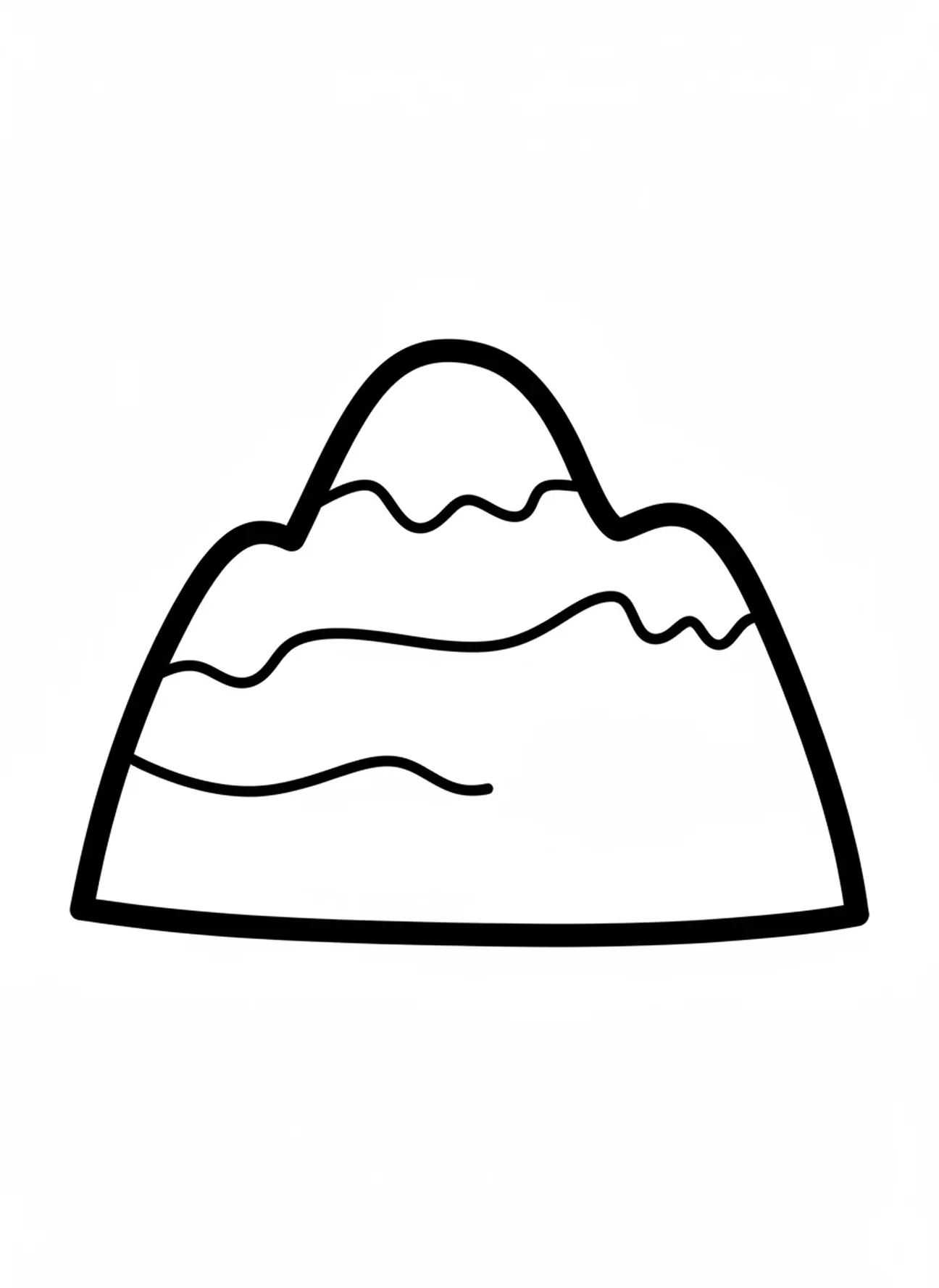 Montaña de fondo, página para colorear de Moisés separando el Mar Rojo para niños de 2 a 3 años