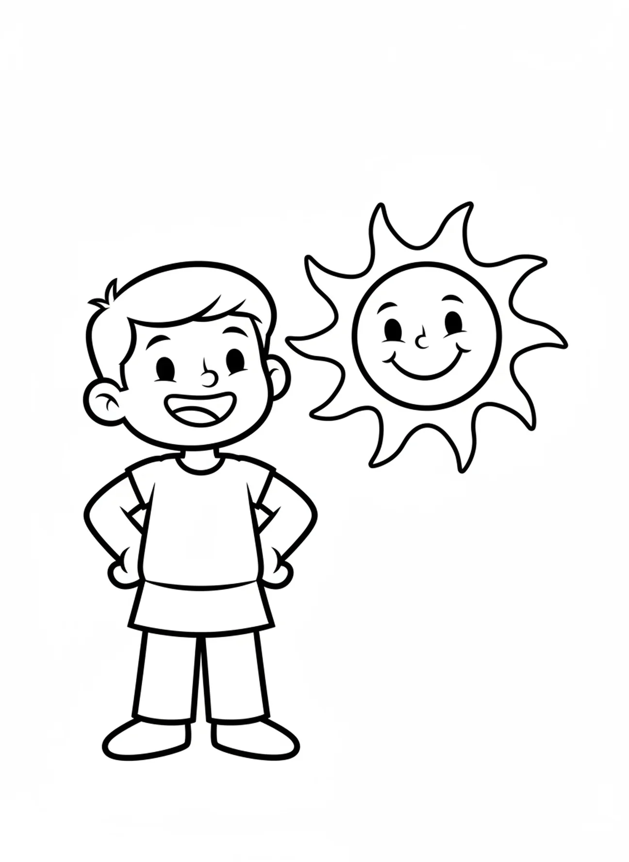 Lächelnder Naaman mit klarer Haut, Ausmalbild Naaman und Lepra für Vorschulkinder im Alter von 3-5 Jahren.