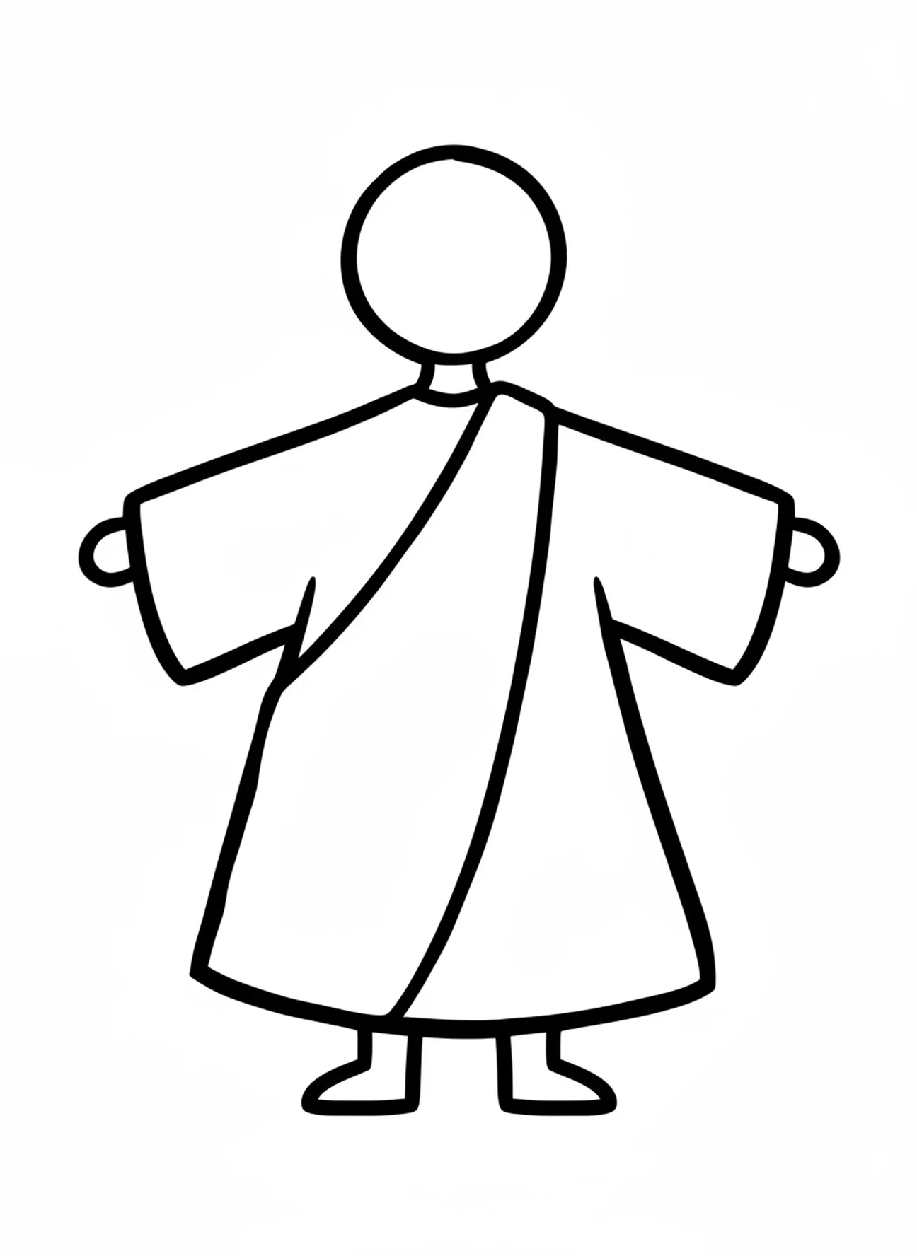 Einfache Noah-Figur, Ausmalbild von Noahs Arche für Kleinkinder im Alter von 2-3 Jahren