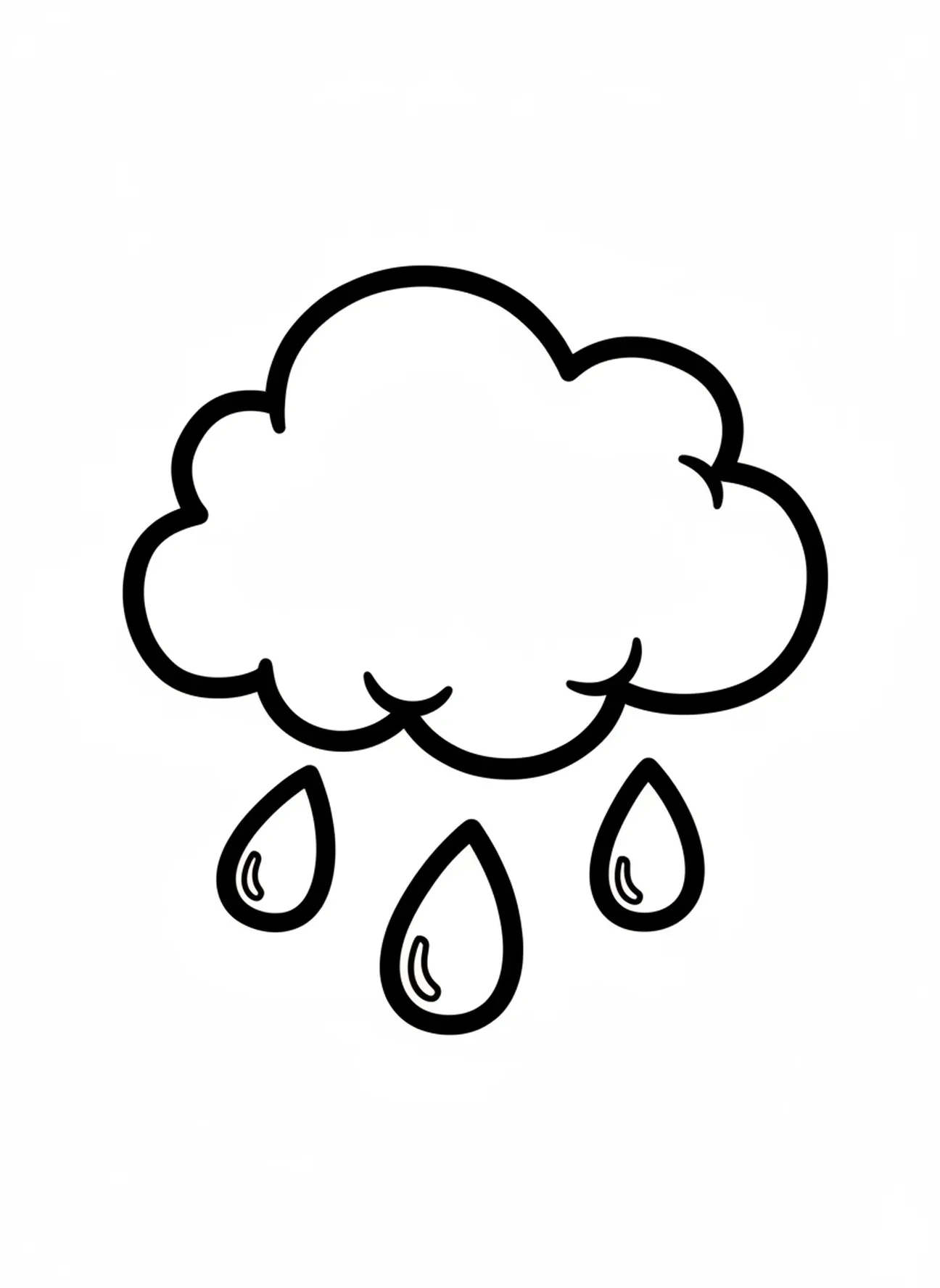 Einfache Regenwolke, Ausmalbild von Noahs Arche für Kleinkinder im Alter von 2-3 Jahren