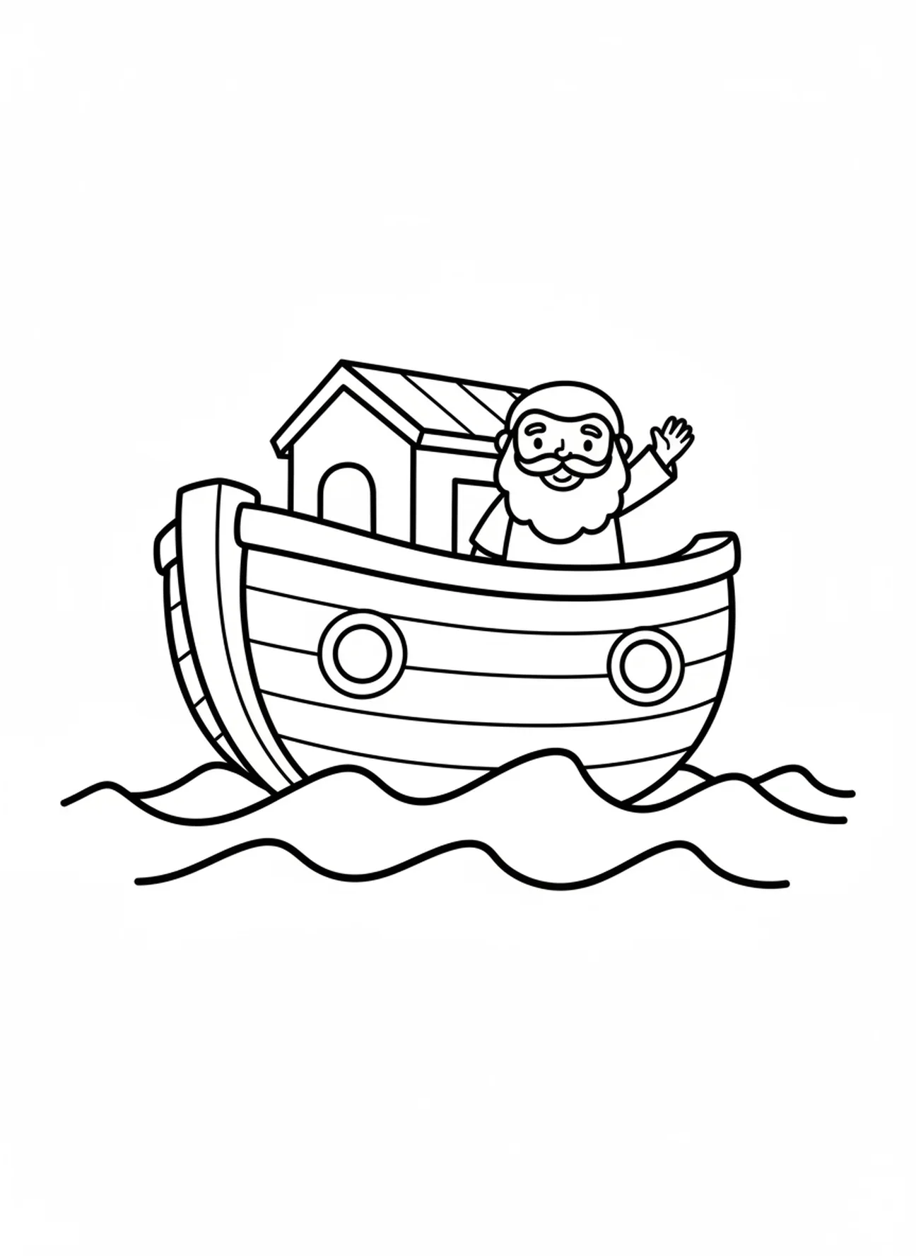 Noah auf der Arche, Ausmalbild des Regenbogenbundes von Noah für Vorschulkinder im Alter von 3-5 Jahren