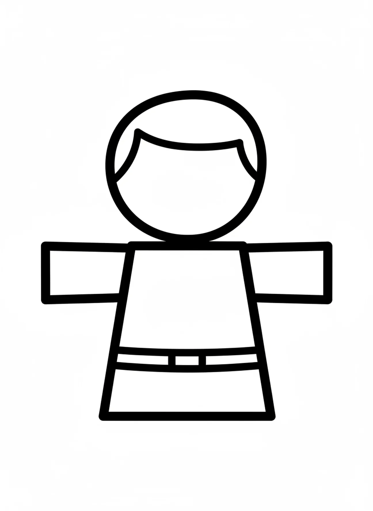Einfache Noah-Figur, Ausmalbild zum Regenbogenbund von Noahs Arche für Kleinkinder im Alter von 2-3 Jahren