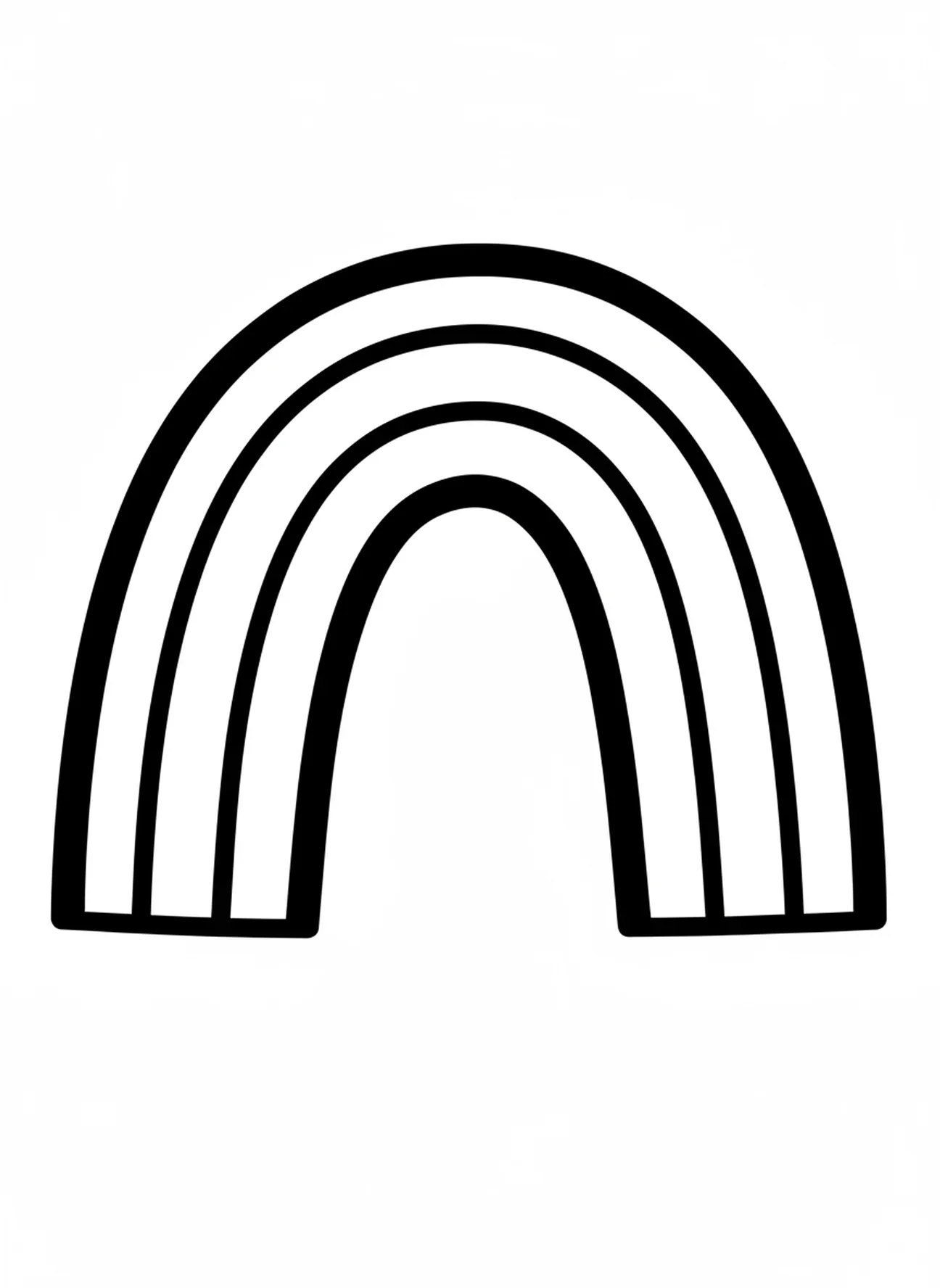 Regenbogenbogen, Ausmalbild des Regenbogenbundes von Noahs Arche für Kleinkinder im Alter von 2-3 Jahren