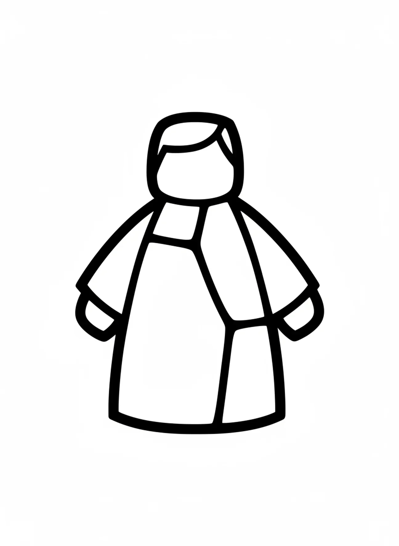 Figura simples de Noé, página de colorir da Arca de Noé com início da chuva da inundação para crianças de 2 a 3 anos