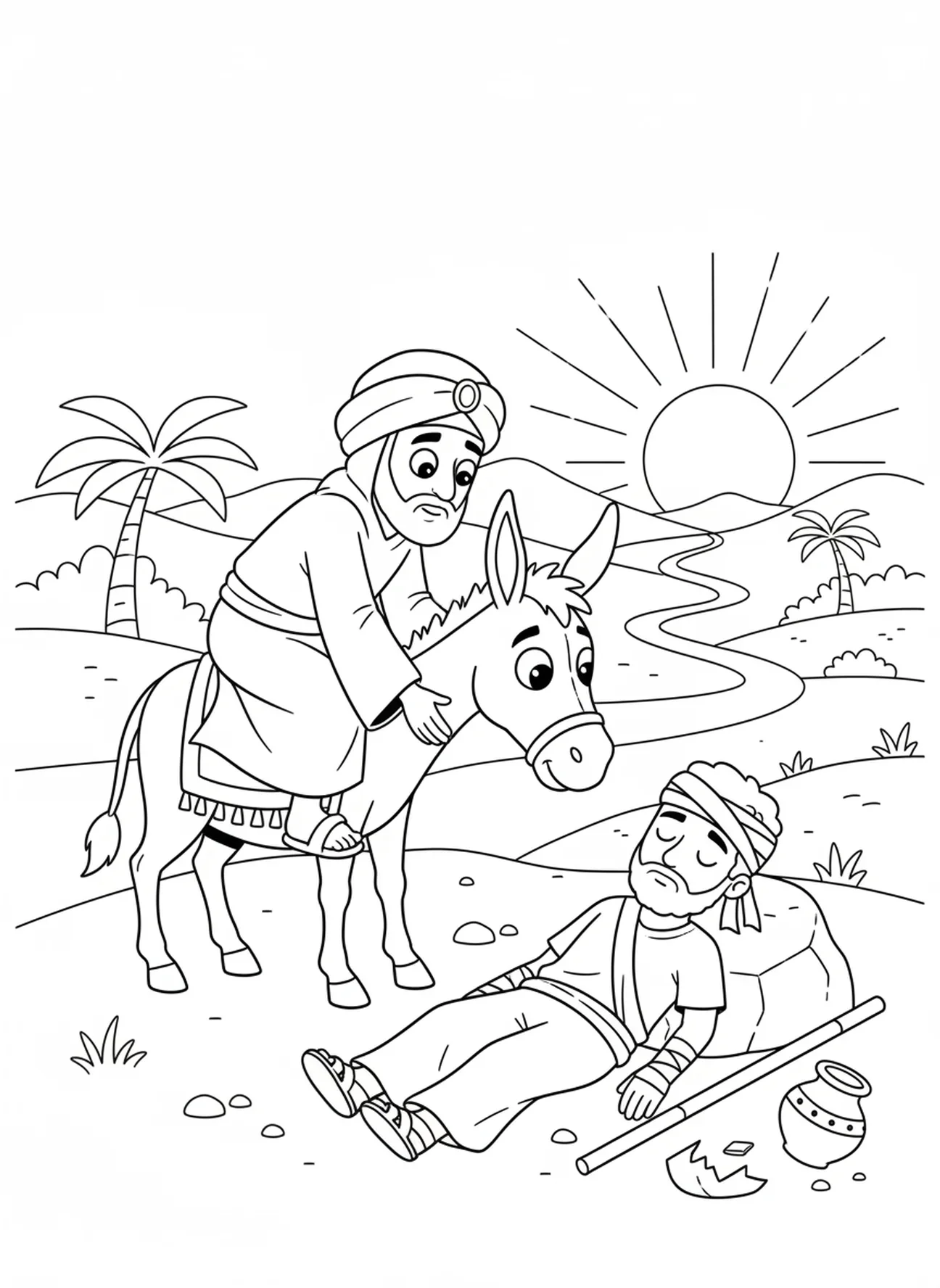 La scène du Grand Déluge avec une page à colorier de l'Arche de Noé pour le style de journal biblique pour adultes