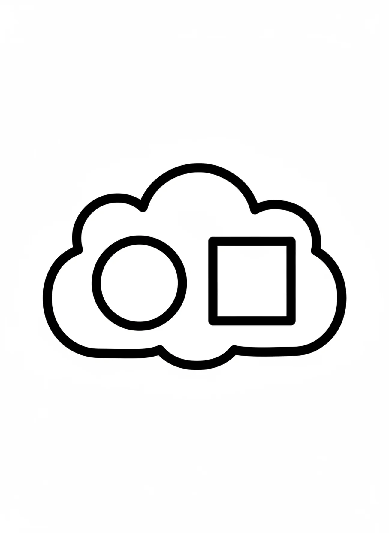 Grote wolkvorm voor manna, Pasen kleurplaat voor peuters van 2-3 jaar.
