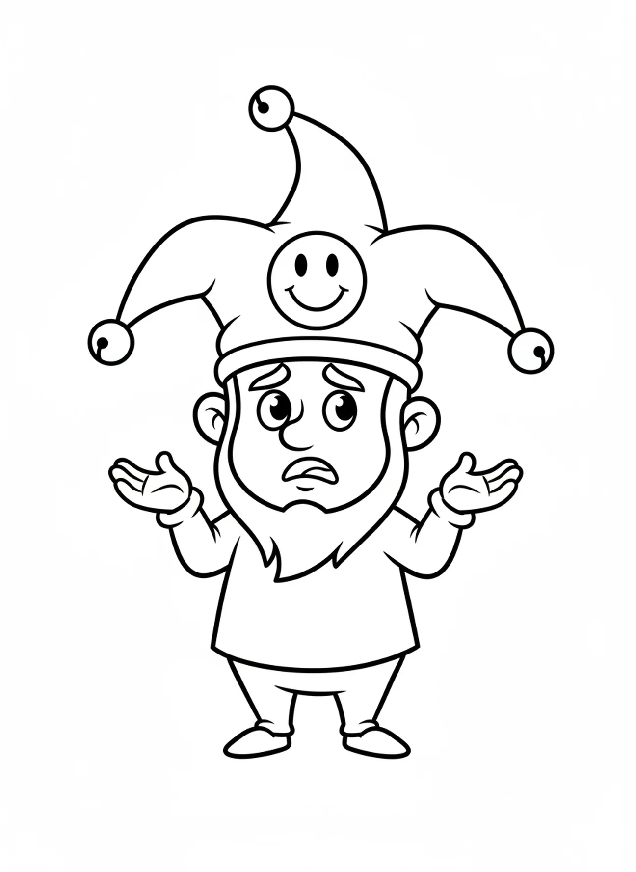 Besorgter Haman, Purim Malvorlage für Vorschulkinder im Alter von 3-5 Jahren
