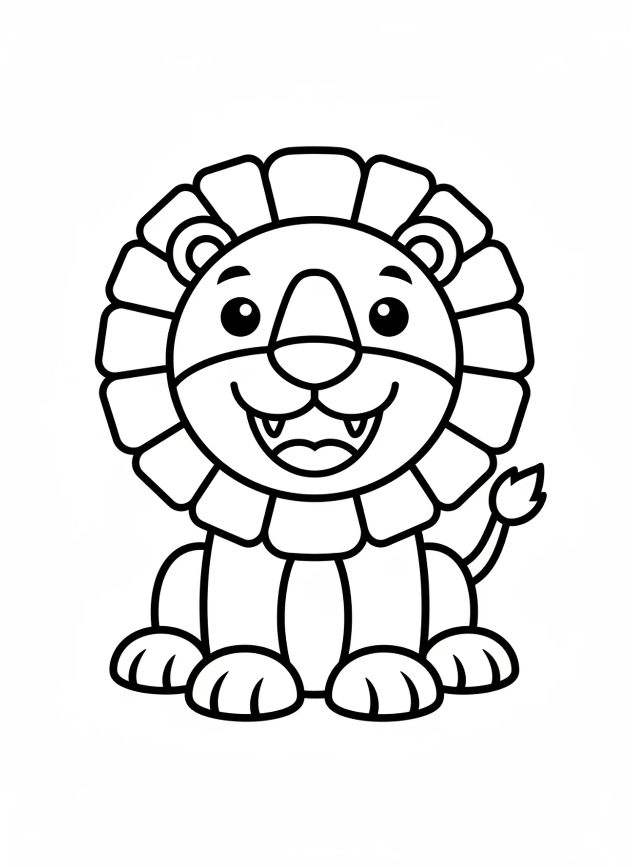 León de dibujos animados rugiendo, página para colorear de Sansón y el León para niños de 3 a 5 años.