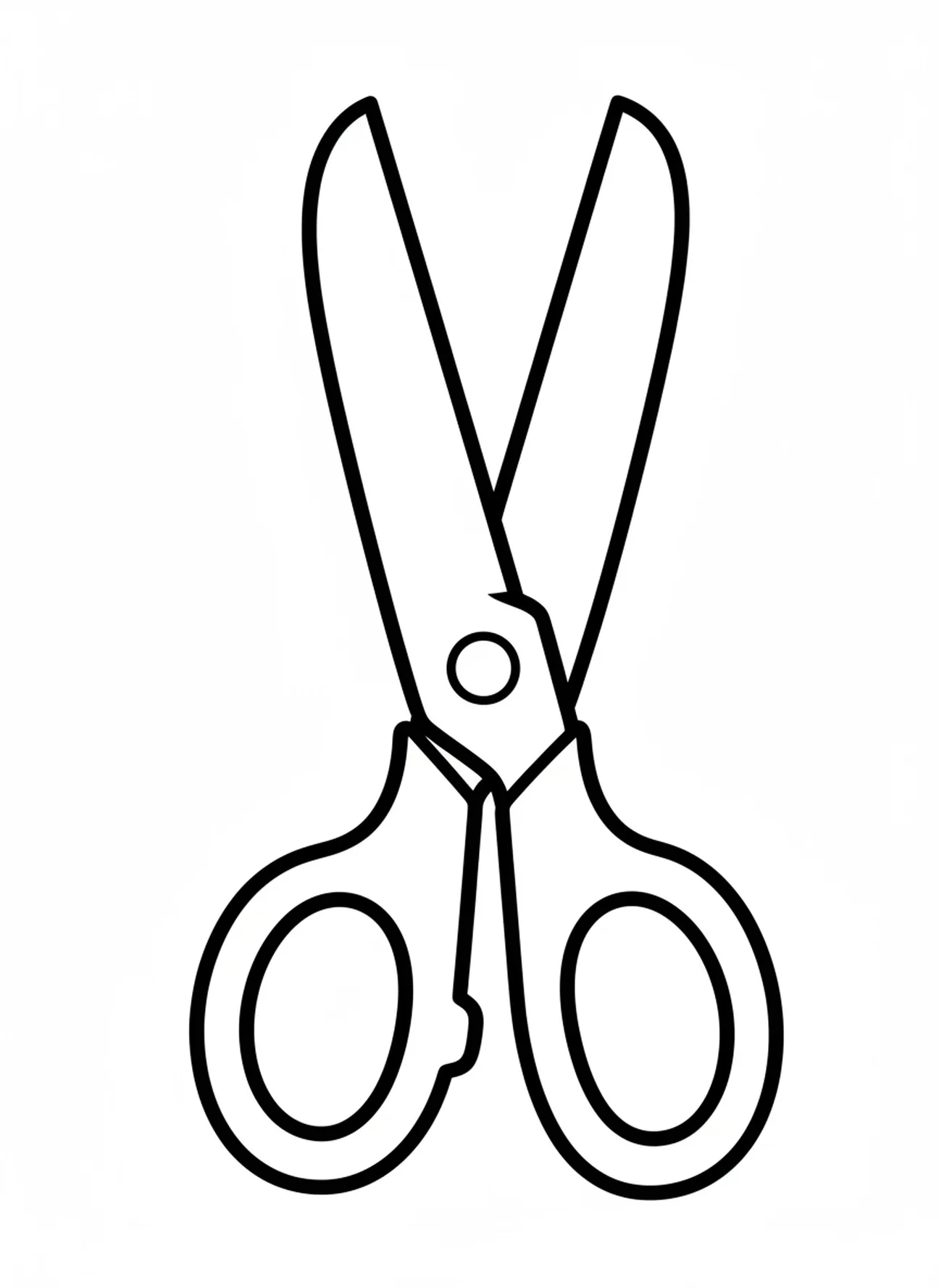 Silhouette de grandes ciseaux, page à colorier de Samson pour les tout-petits de 2 à 3 ans.