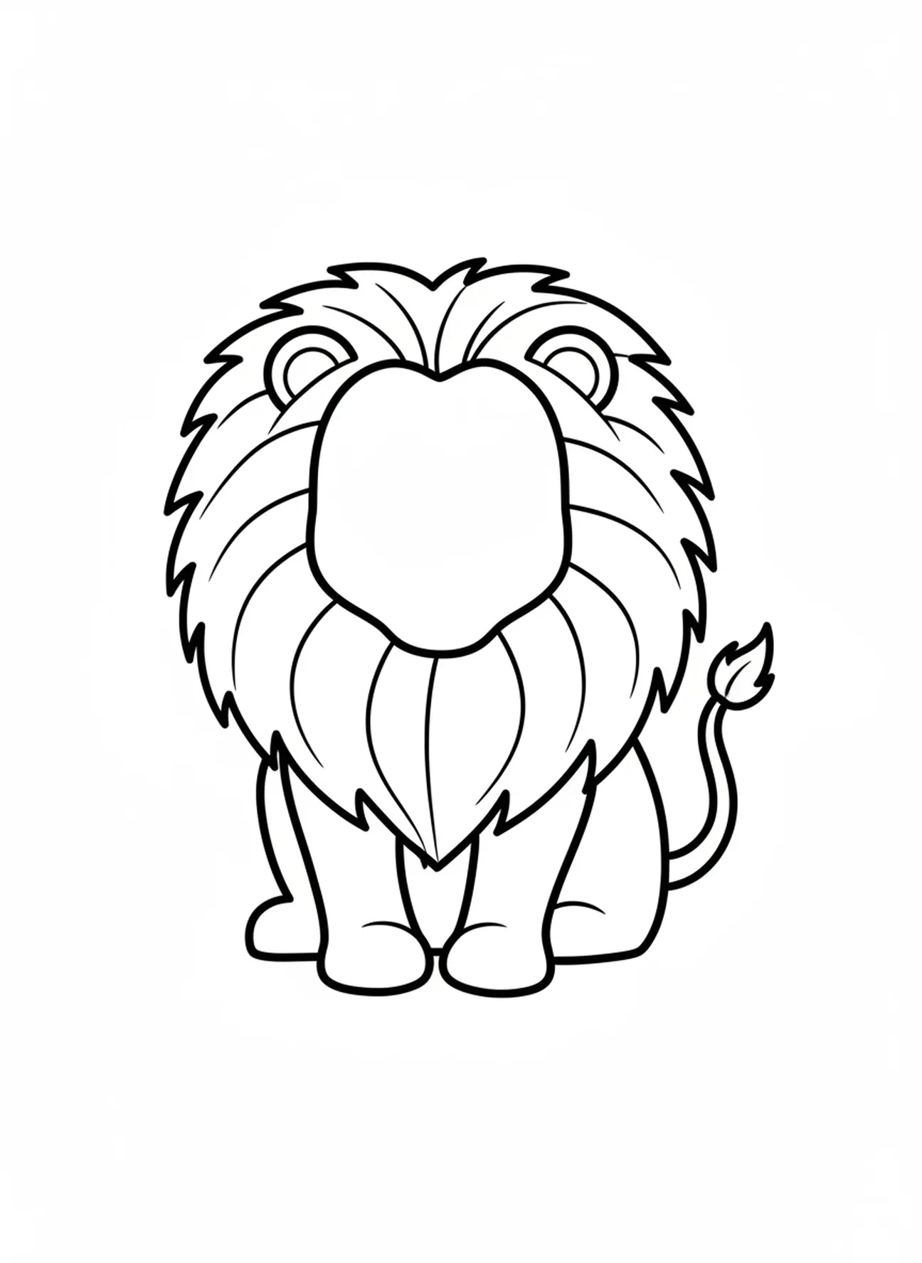 Silhouette d'un grand lion, page à colorier de Samson pour les tout-petits de 2 à 3 ans.