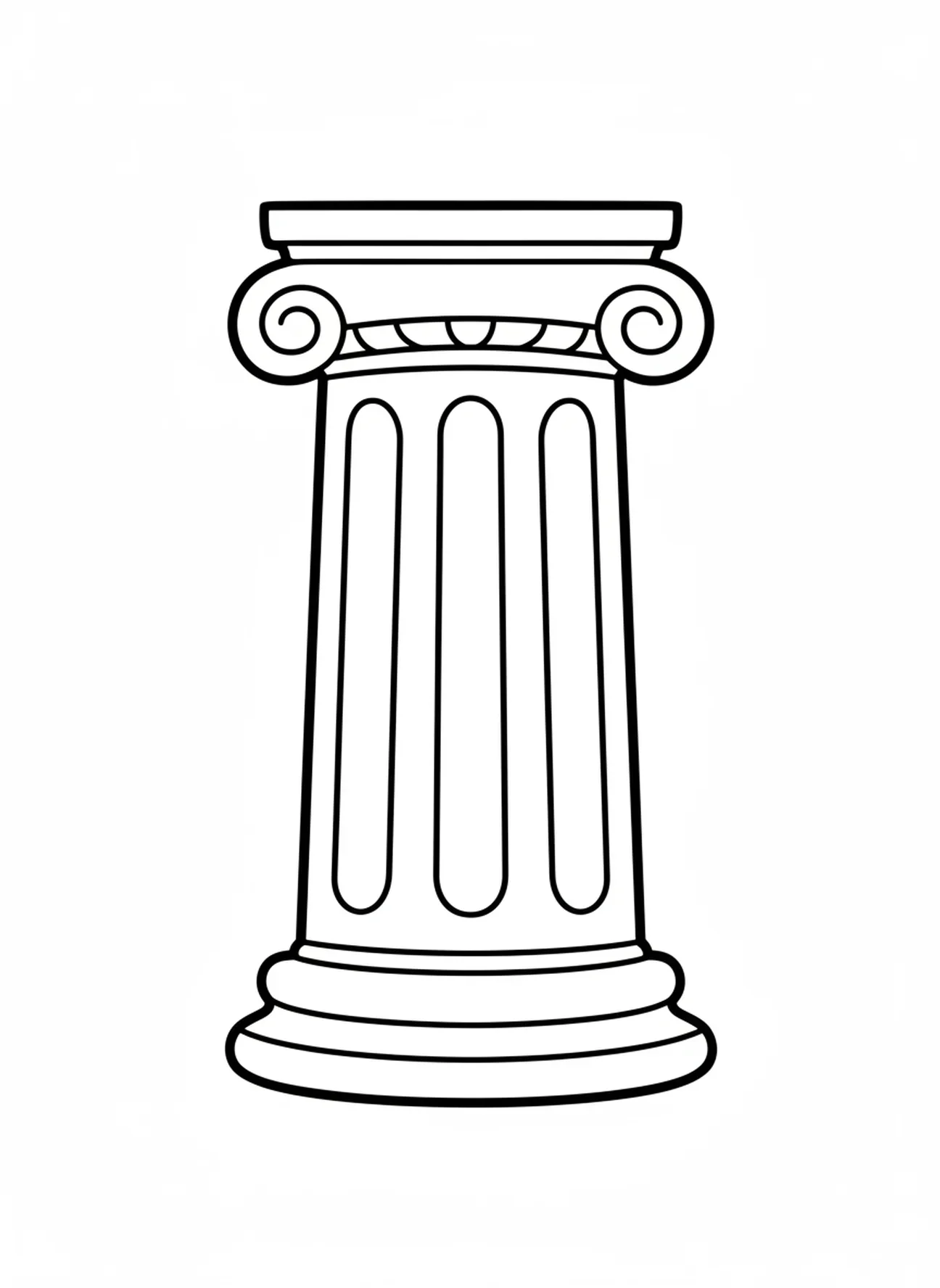 Silhouette géante d'un pilier de temple, page à colorier de Samson pour les tout-petits de 2 à 3 ans.