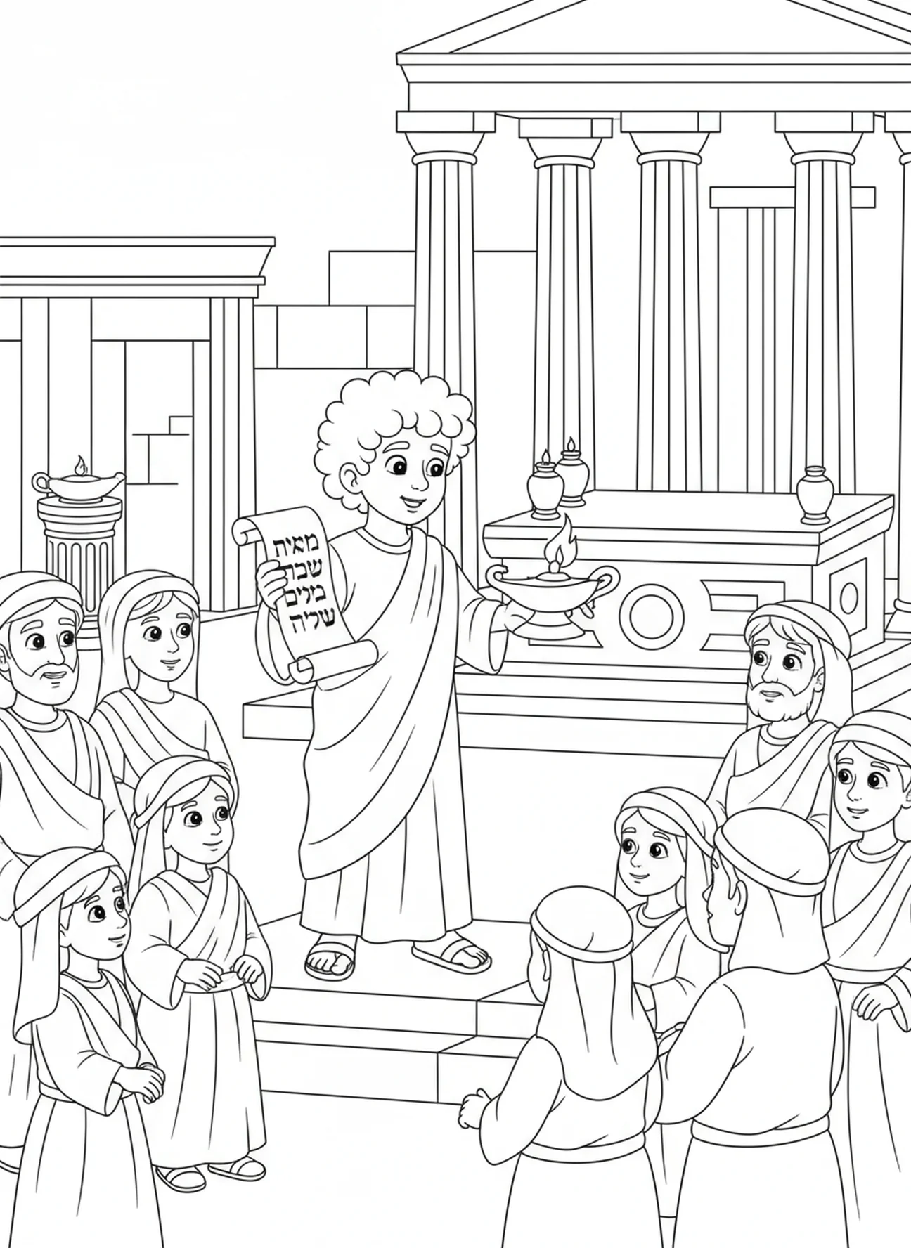 Samuel brengt Gods boodschap, kleurplaat van de profeet Samuel voor Zondagsschoolkinderen van 5-12 jaar.