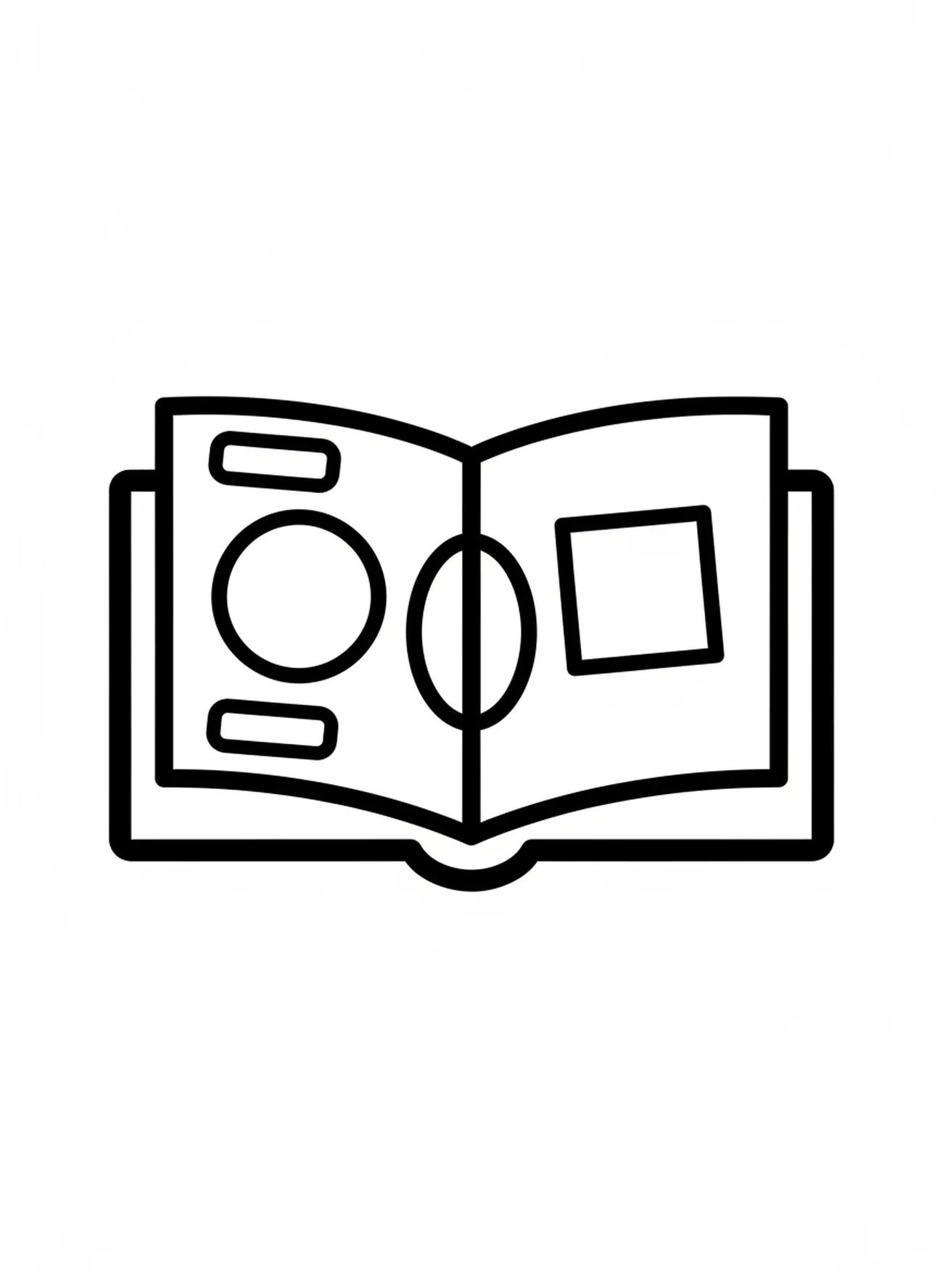 Grand livre ouvert, page à colorier de la sagesse de Salomon pour les tout-petits de 2 à 3 ans.