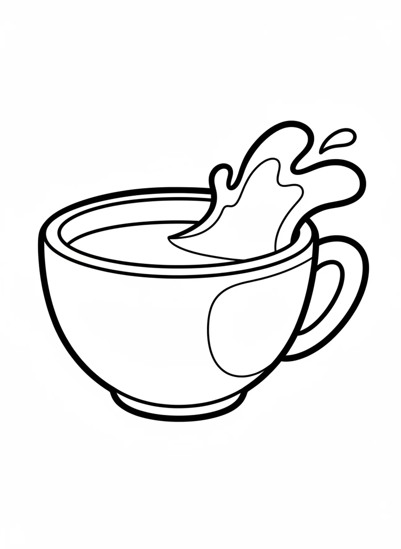 Eine riesige Tasse, die ausgießt, Malvorlage zu den zehn Plagen für Kleinkinder im Alter von 2-3 Jahren
