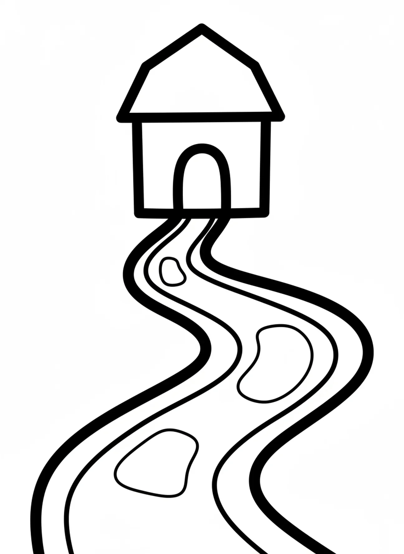 Weg zur Herberge, Ausmalbild vom guten Samariter für Kleinkinder im Alter von 2-3 Jahren
