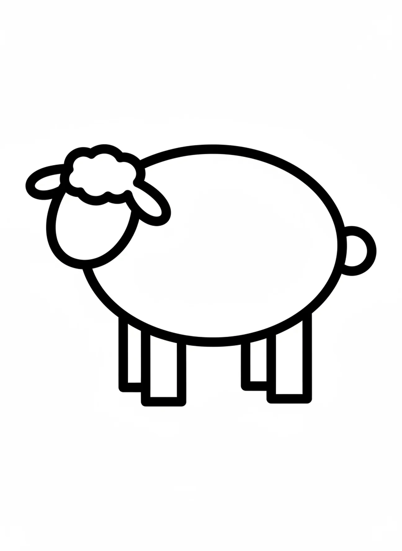 Reusachtig schaap, Verloren Schaap kleurplaat voor peuters van 2-3 jaar