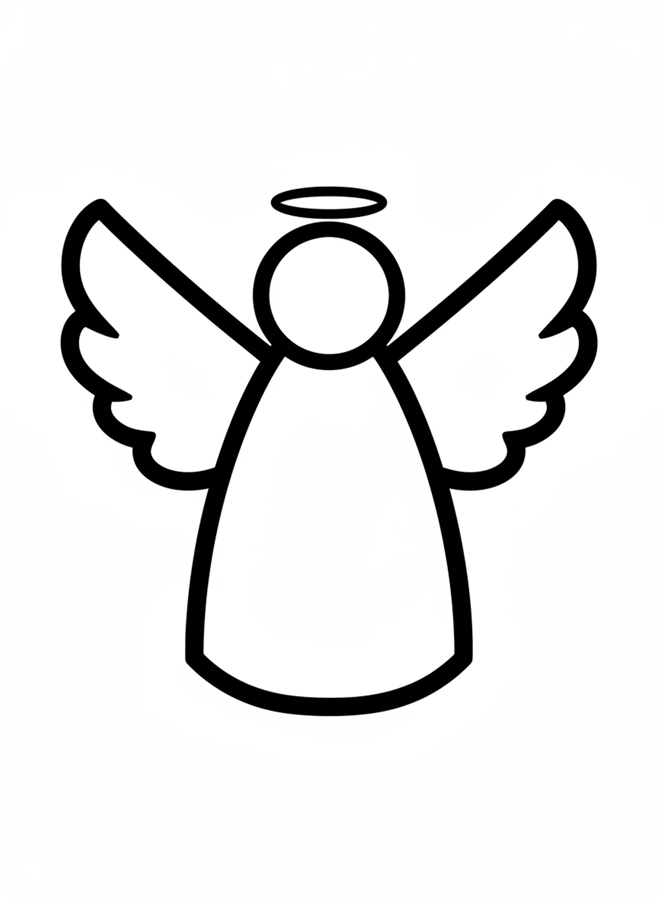 Figure d'ange, page à colorier des mains de prière d'un enfant pour les tout-petits de 2 à 3 ans