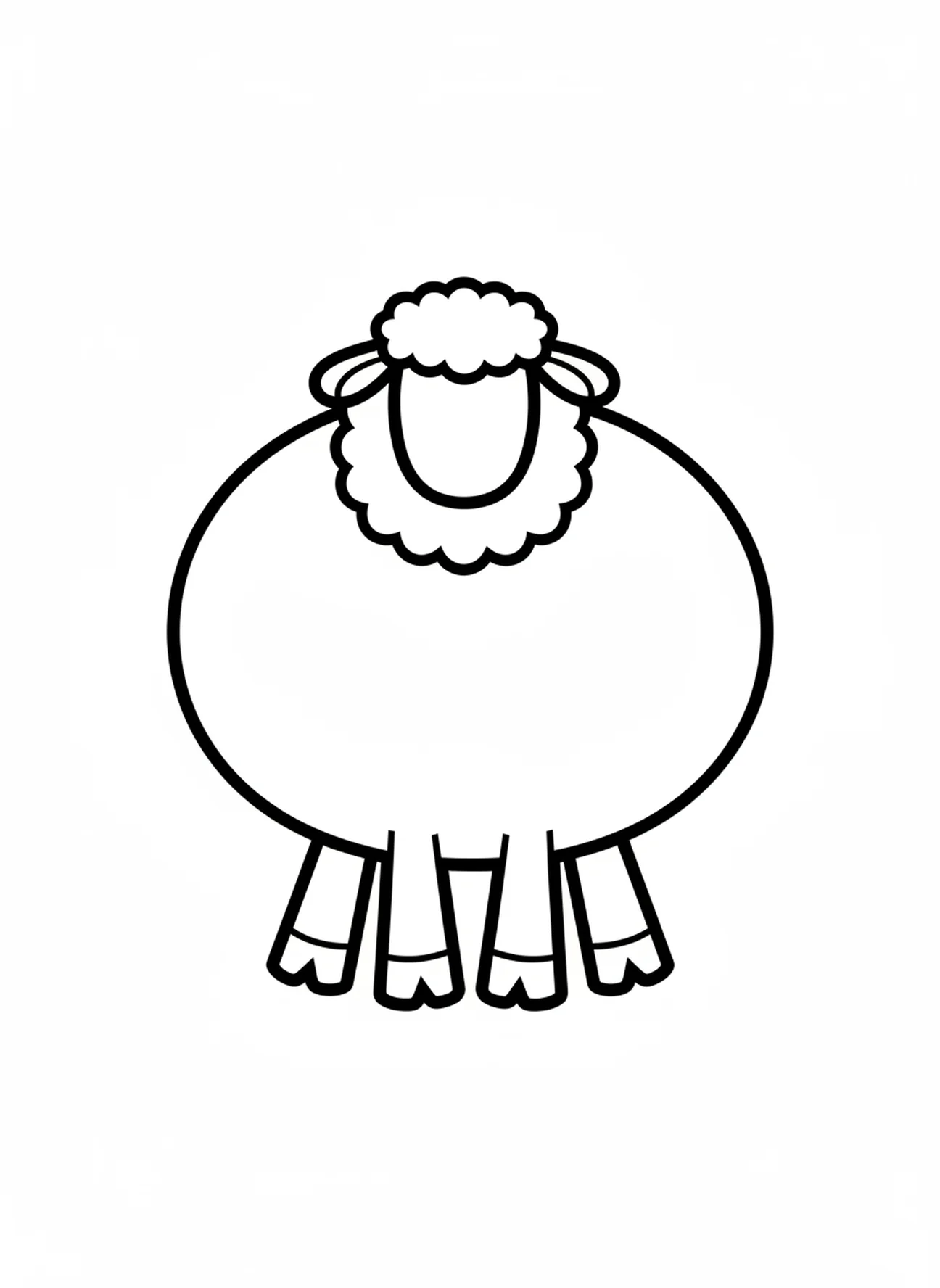Mouton, Page à colorier des mains d'enfant en prière pour les tout-petits de 2 à 3 ans