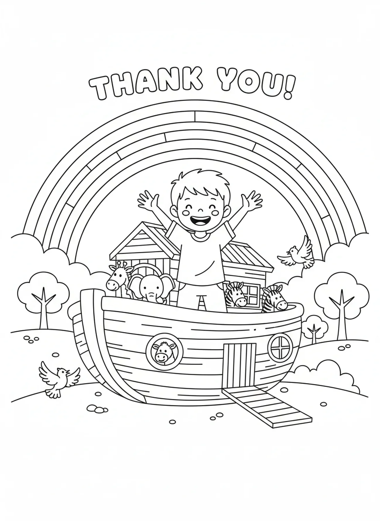 Garçon levant les mains, page à colorier Garçon en prière pour enfants de 5 à 10 ans