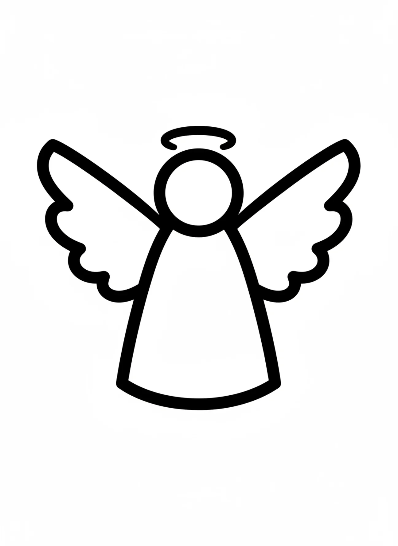 Figura de anjo com asas, página de colorir de Criança Orando para crianças de 2 a 3 anos