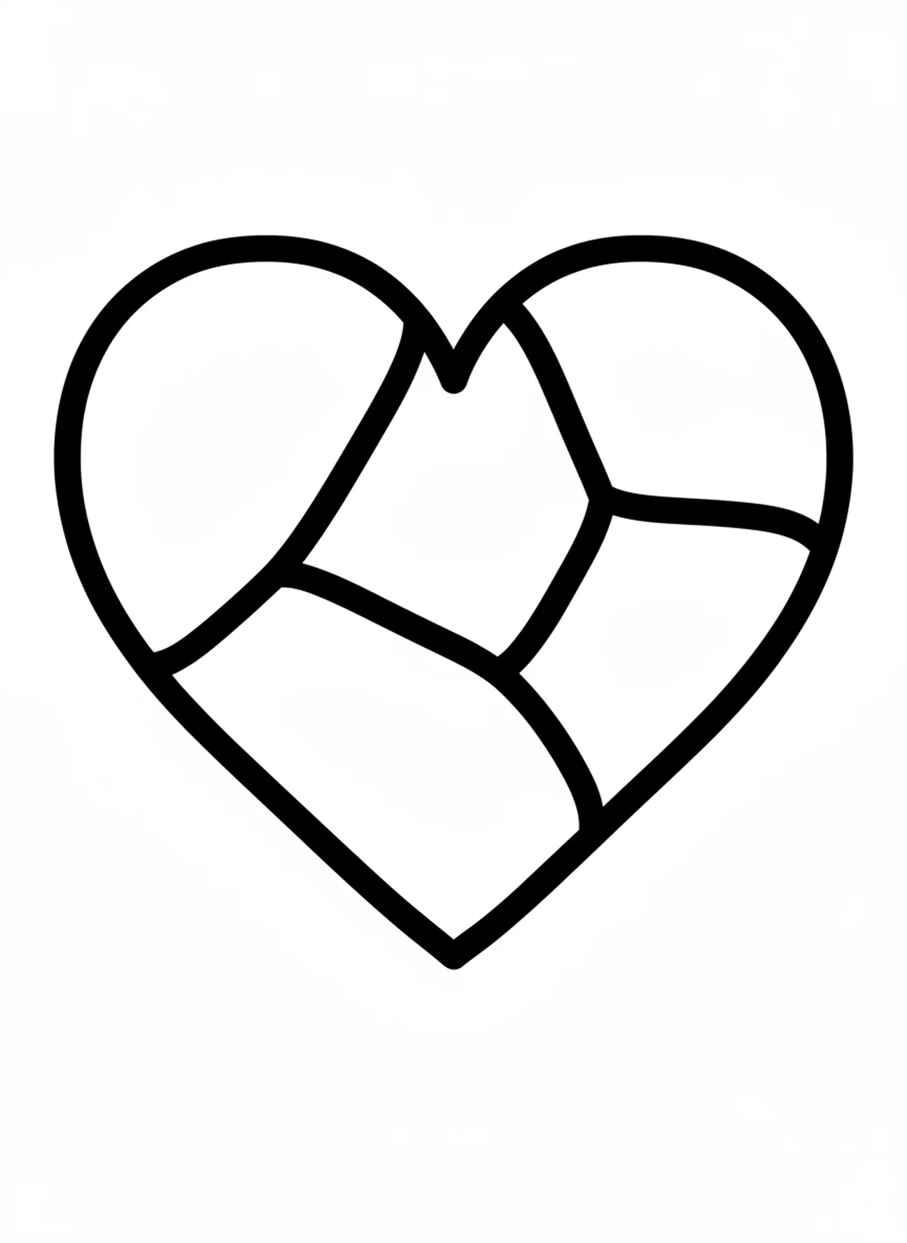 Símbolo de coração representando amor, página para colorir de Criança Orando para crianças de 2 a 3 anos