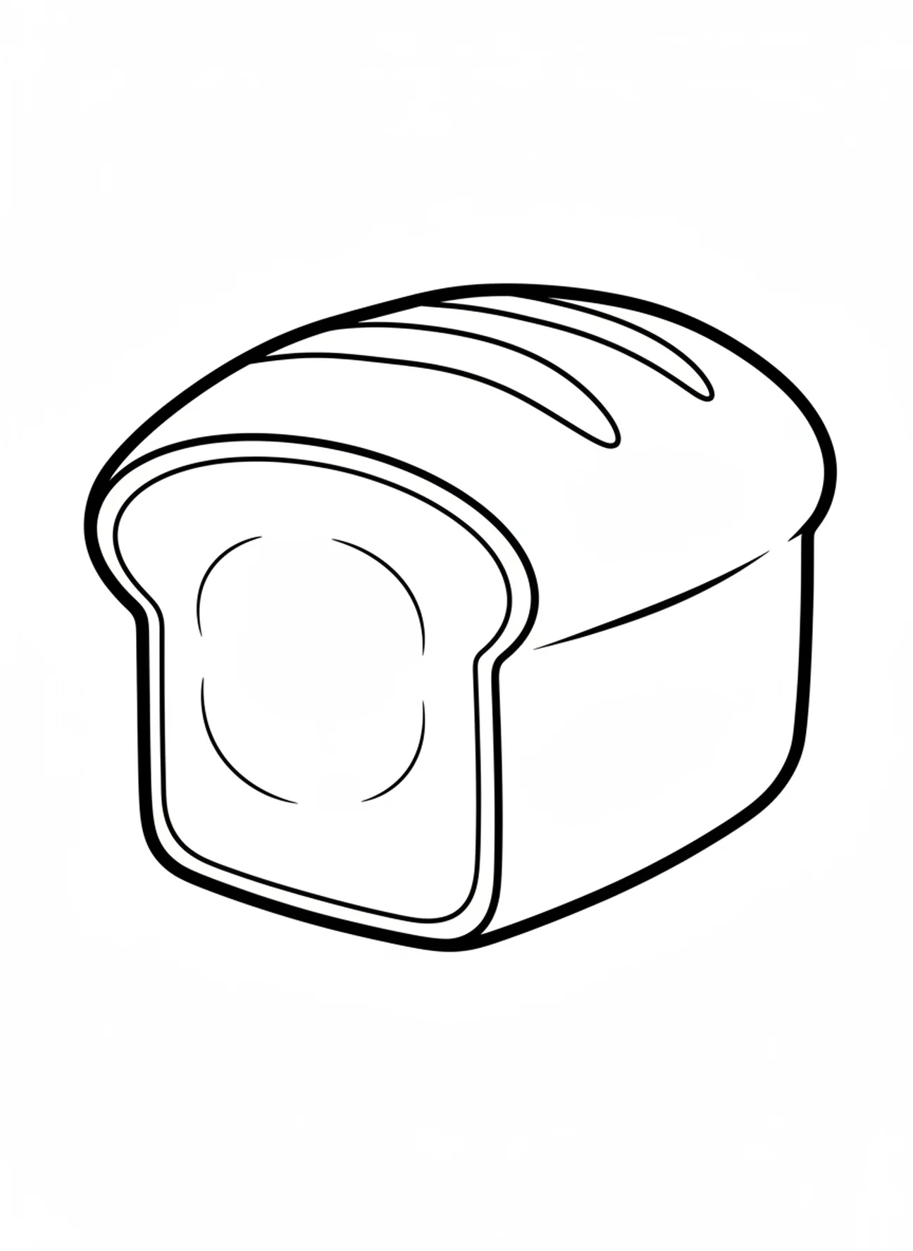 Page à colorier de la grâce, forme simple de pain pour les tout-petits de 2 à 3 ans