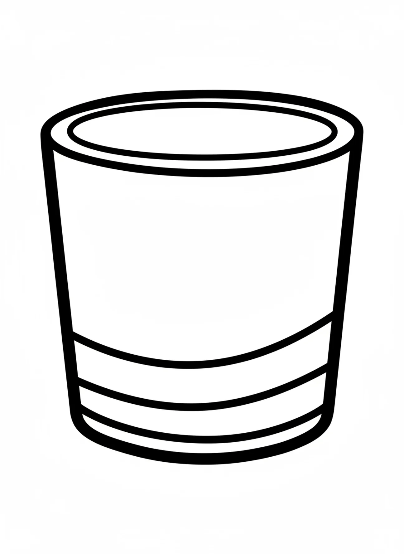Page à colorier de la grâce, forme de tasse surdimensionnée pour les tout-petits de 2 à 3 ans