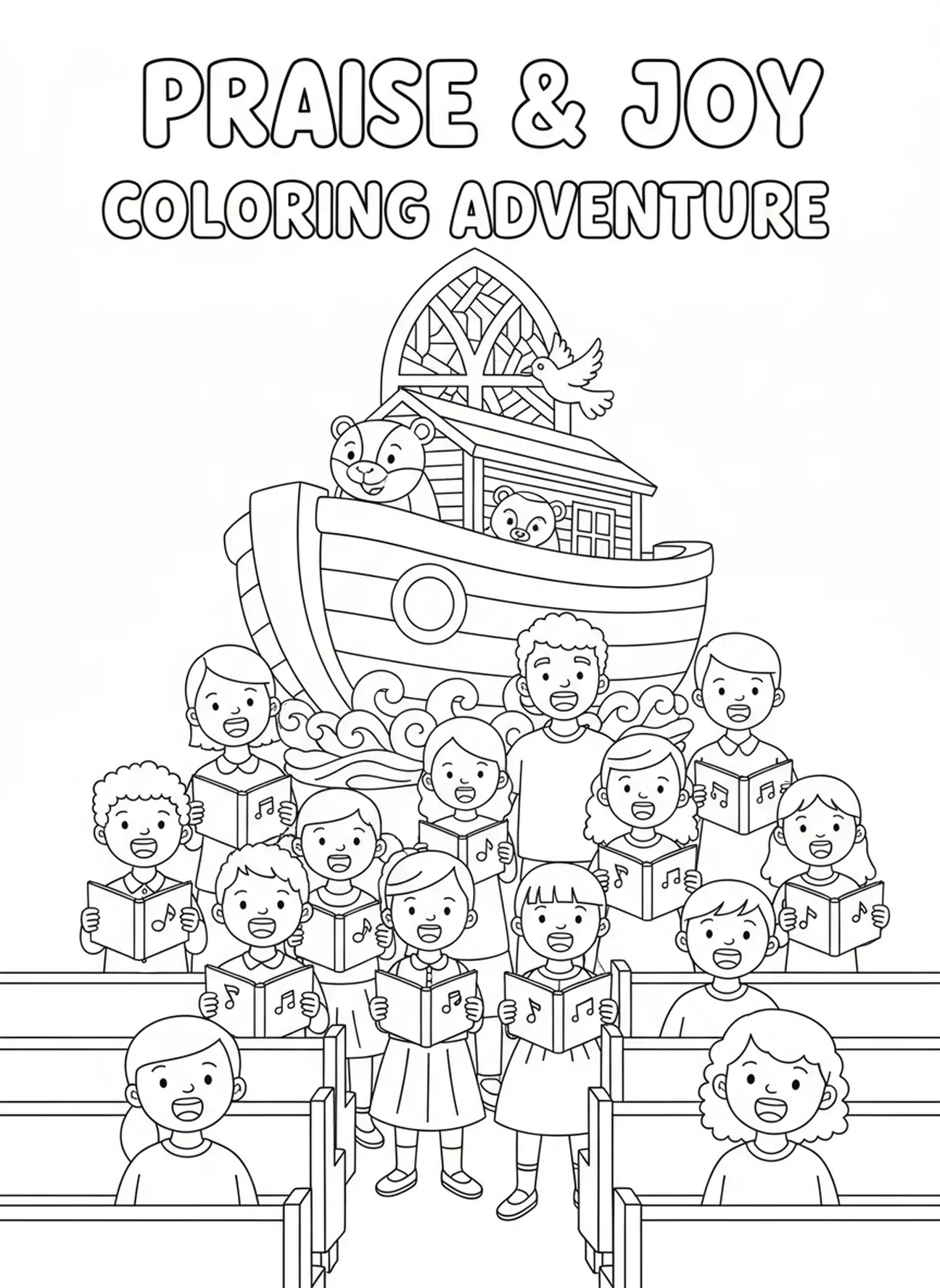 Vielfältige Gemeinde, Ausmalbild zur Heiligen Messe für Kinder im Alter von 5-10 Jahren.