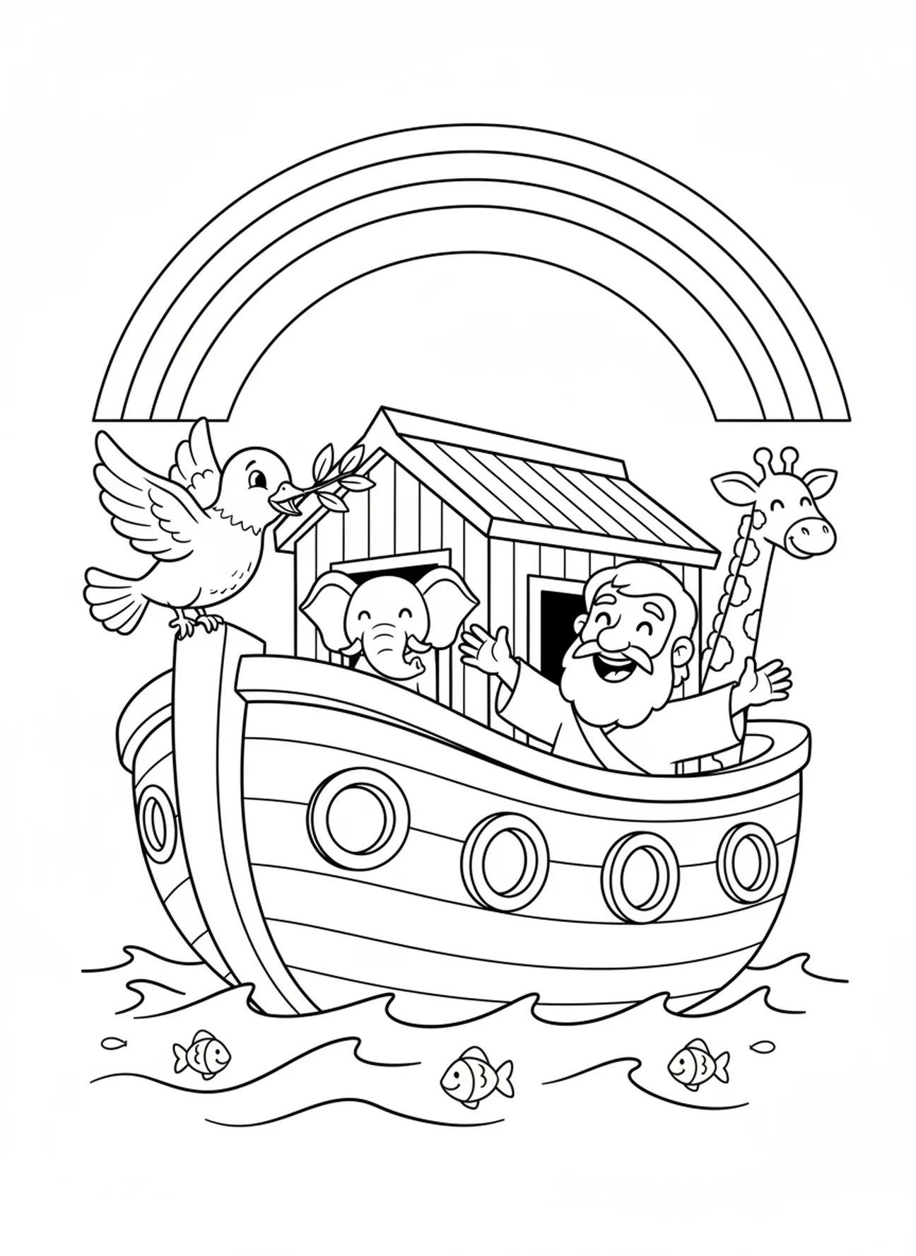 Colombe avec branche d'olivier, page à colorier sur les Ordres Saints pour les enfants de 5 à 10 ans.