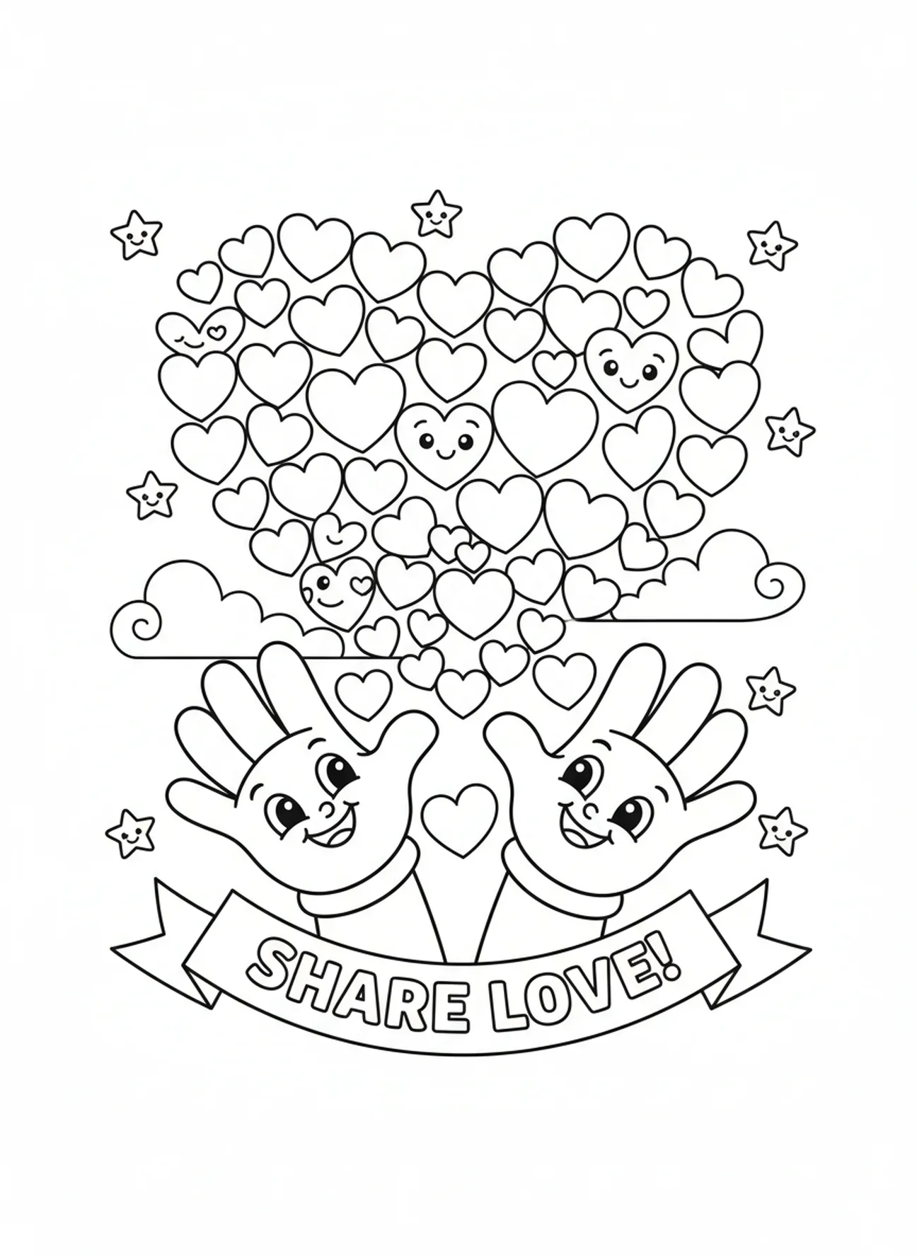 Grand symbole de cœur, page à colorier nœud de la Trinité pour enfants de 5 à 10 ans
