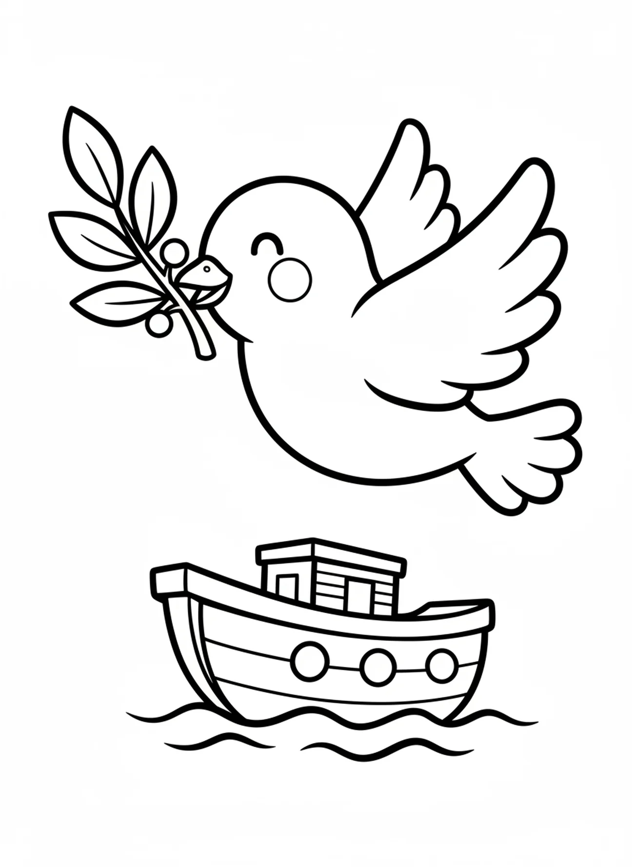 Colombe avec branche d'olivier, page à colorier pour École du dimanche Cokesbury pour les enfants de 3 à 5 ans