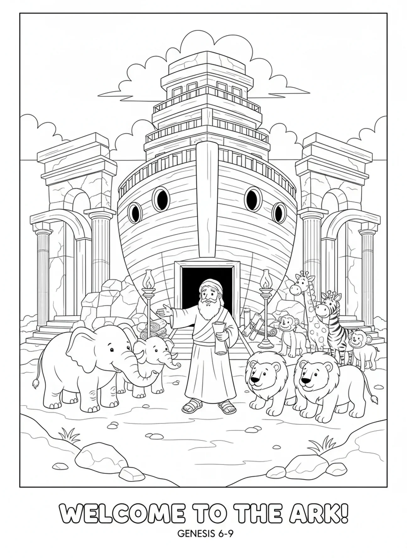 Paires d'animaux, page à colorier VBS Mega Sports pour les enfants de l'École du dimanche âgés de 5 à 12 ans.